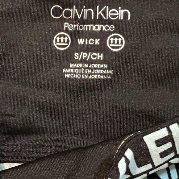 Calvin Klein Performance Black Logo Printed High Waist Bike Shorts Small NWT - Picture 3 of 6